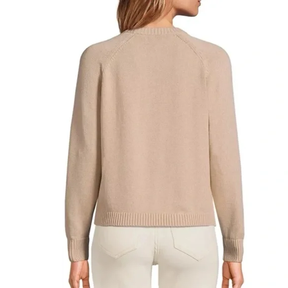 Lands’ End Women's Drifter Raglan Crew Sweater 100% Cotton Size Medium - Picture 3 of 12